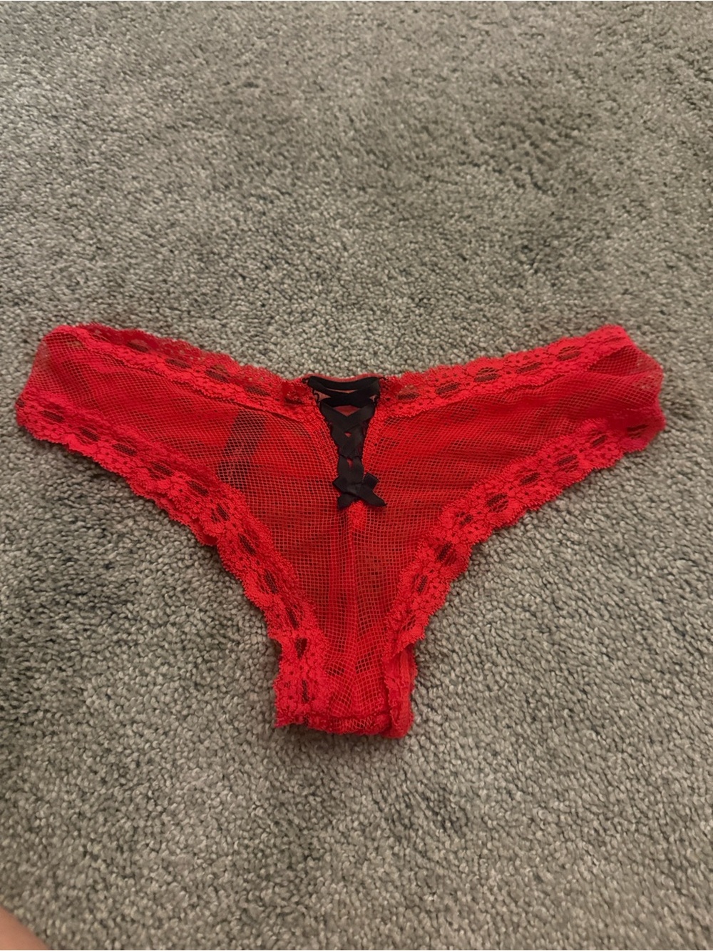 Victoria's Secret Red Lace Cheeky Bikini - Picture 3 of 3